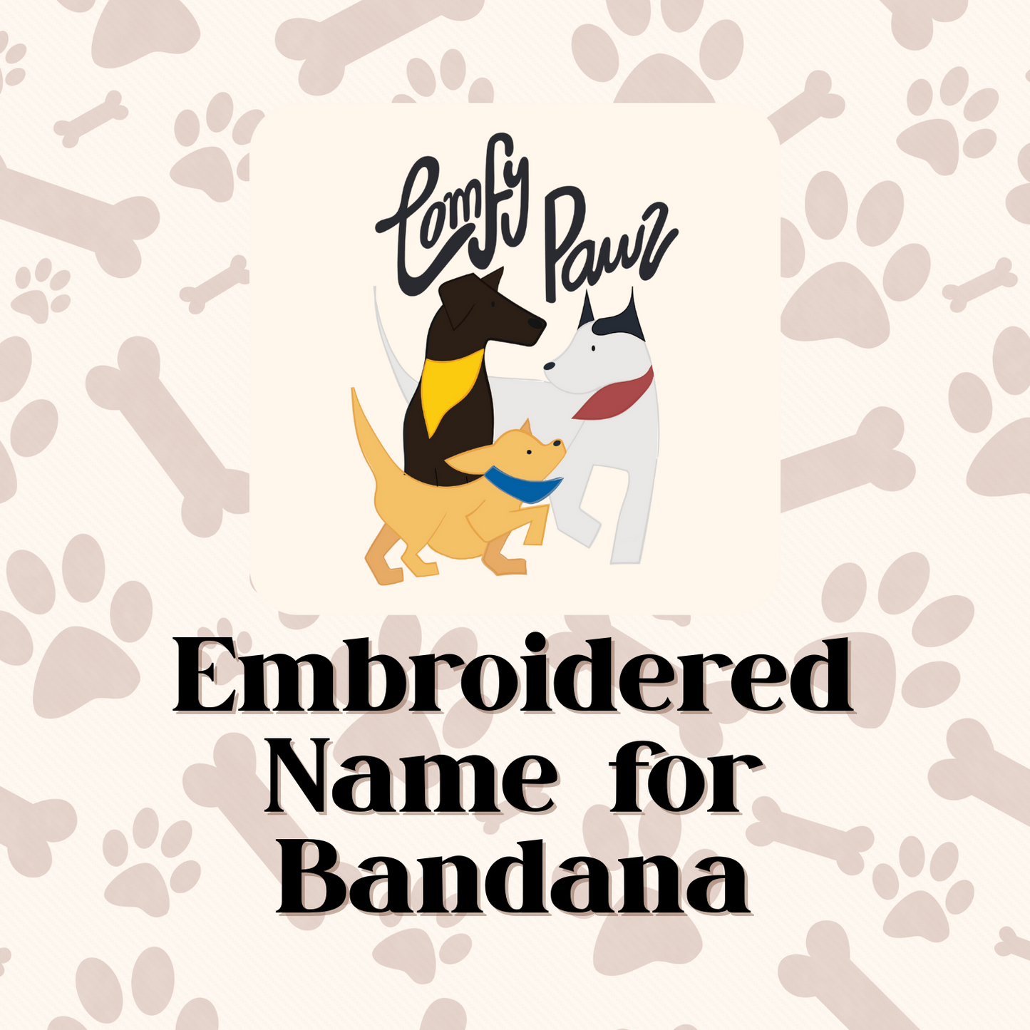 Embroidered Name for Bandana